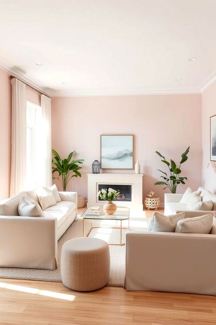 Soft Blush Ambiance - Pink Living Room Ideas for a Bold and Playful Aesthetic