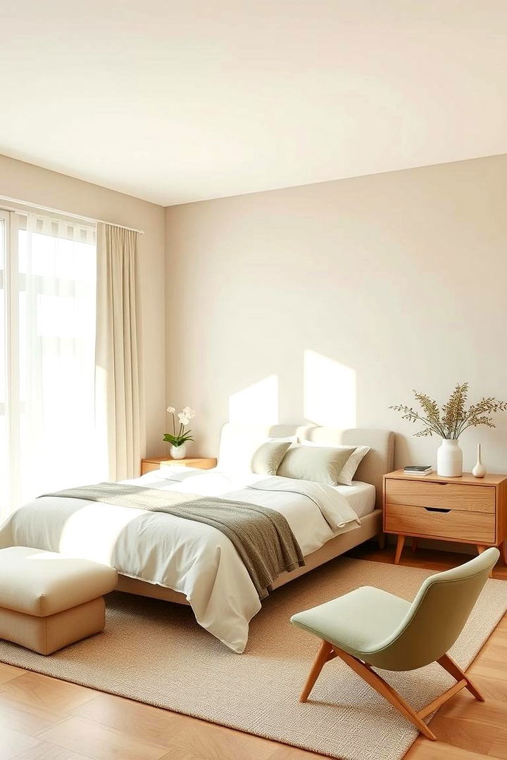 Soothing Neutral Palette - Green and Beige Bedroom Ideas for Serene Style
