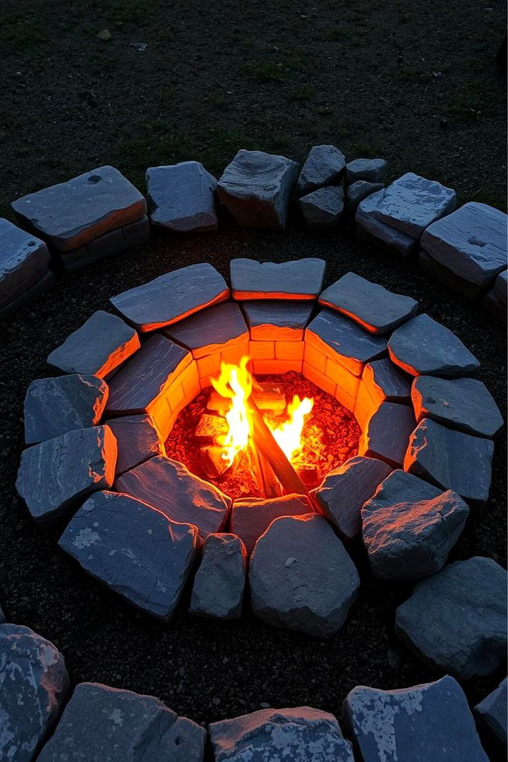 Stone Circle Fire Pit - Rustic Fire Pit Ideas for Cozy Outdoor Gatherings Year-Round