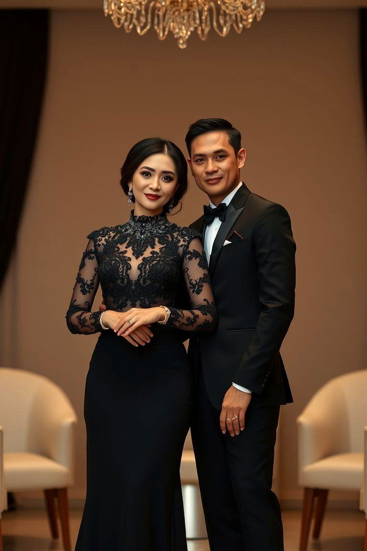 Striking Black Attire - Black-Themed Wedding Decor Ideas & Inspiration