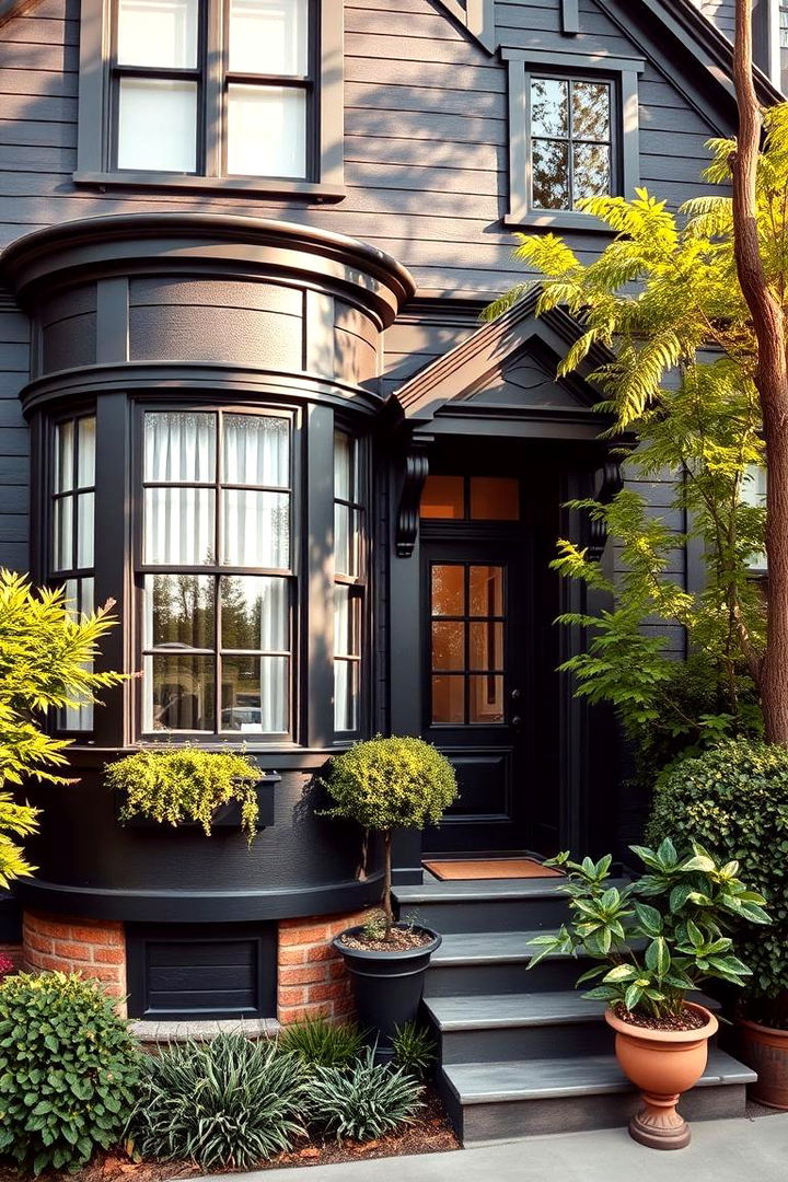 Striking Curb Appeal - Dark Brown House With Black Trim Exterior Ideas