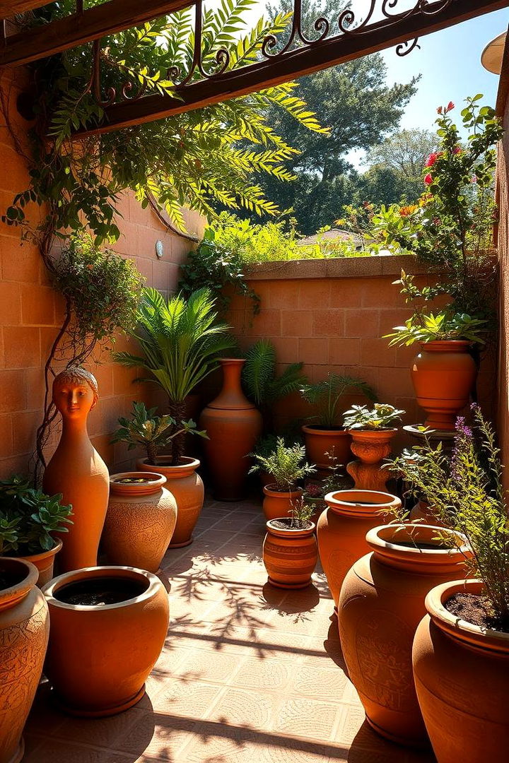 Sun Kissed Terracotta Accents - Mediterranean Garden Ideas: Lush & Relaxing Oasis