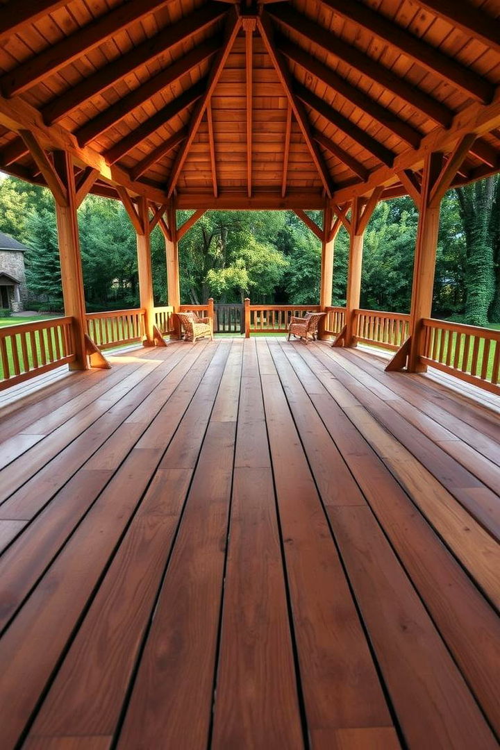 Timber Elegance - Gazebo Floor Ideas: Durable & Stylish Outdoor Foundations
