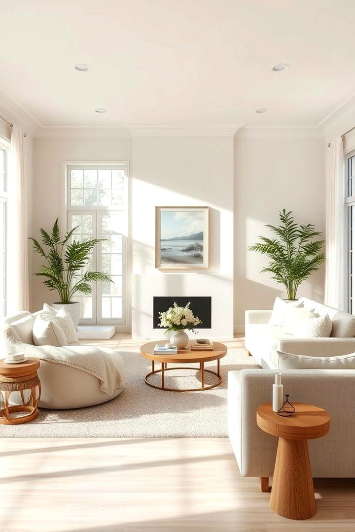 Timeless Neutral Elegance - Monochromatic Living Room Designs in Subtle Tones