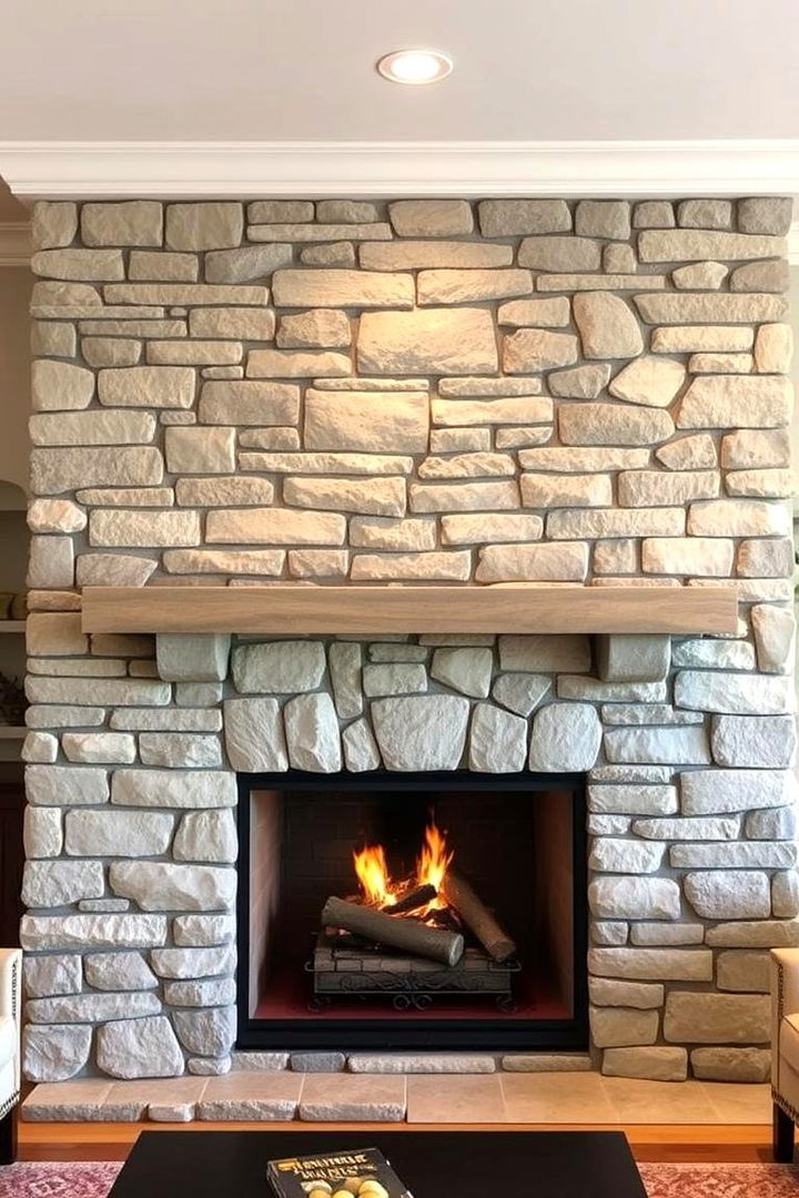 Timeless Stone Elegance - Stunning Fireplace Backsplash Ideas for Modern Homes