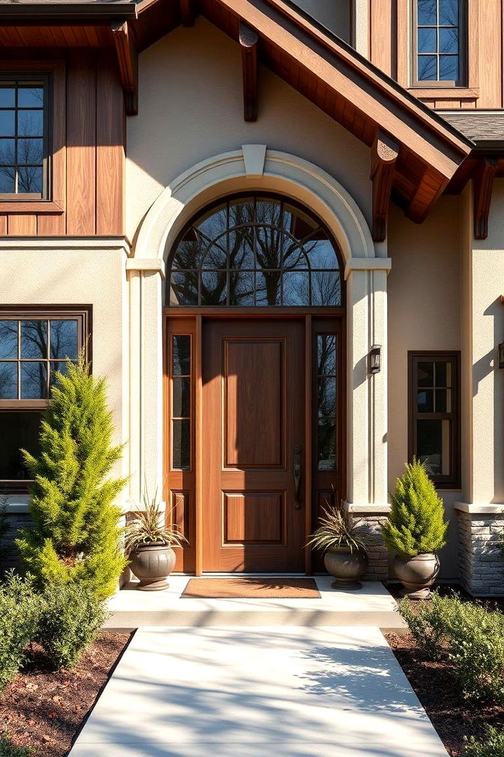 Timeless Walnut Elegance - Brown Exterior House Color Ideas for Timeless Curb Appeal