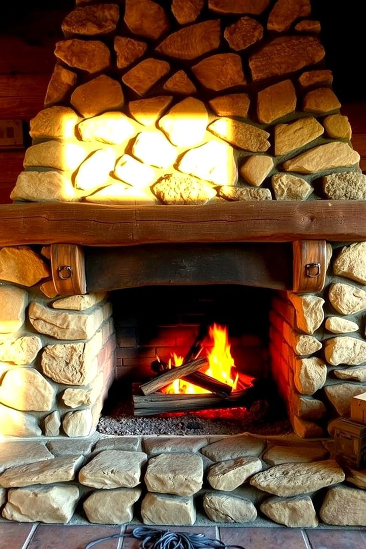 Traditional Stone Fireplace - Cabin Fireplace Designs for Rustic Warmth & Comfort