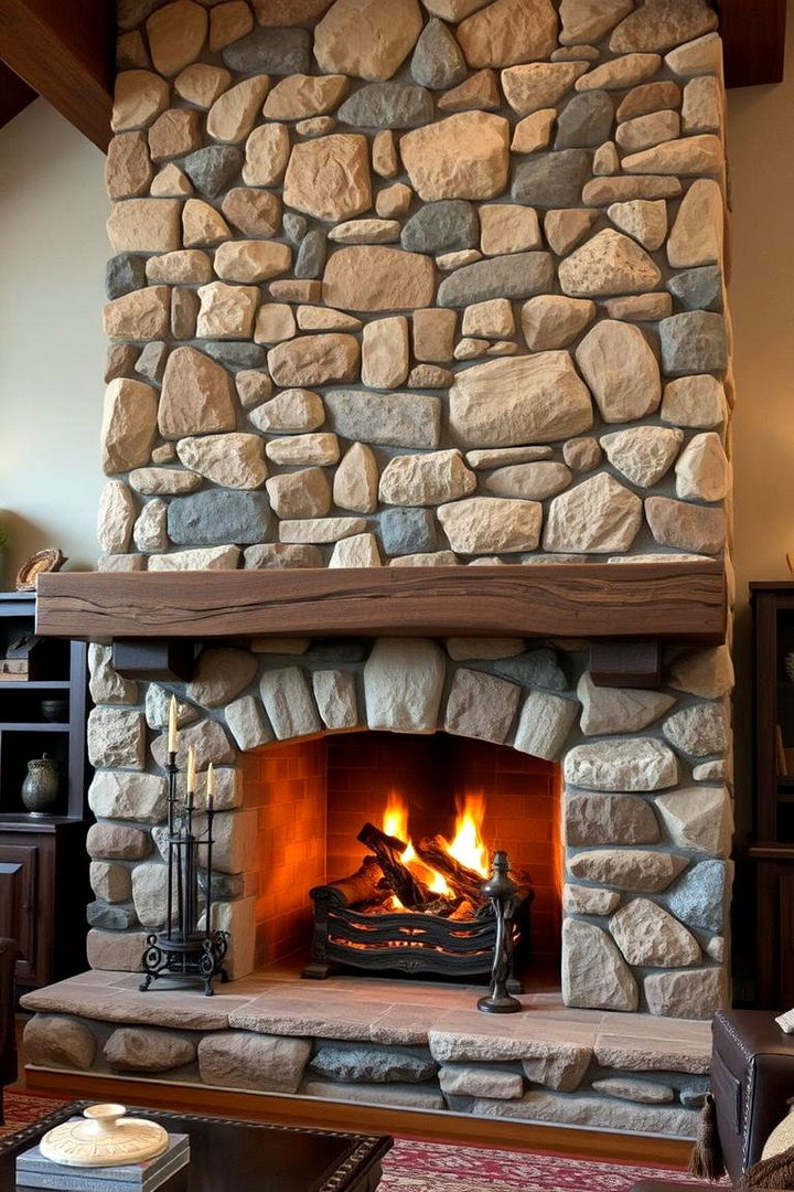Traditional Stone Hearth Charm - Innovative Fireplace Hearth Ideas for Stylish Homes