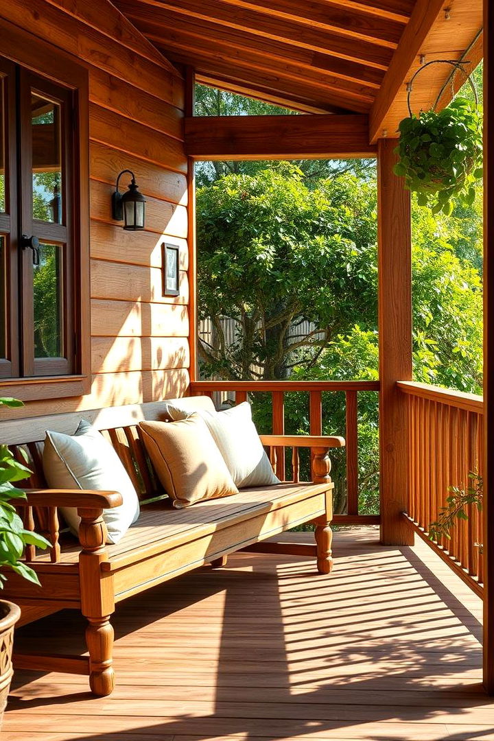 Traditional Wooden Bench - Cozy Front Porch Bench Ideas for Welcoming Seating & Charm