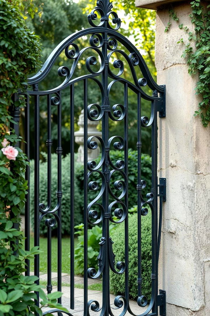Traditional Wrought Iron Elegance - Elegant Garden Gate Ideas to Elevate Curb Appeal