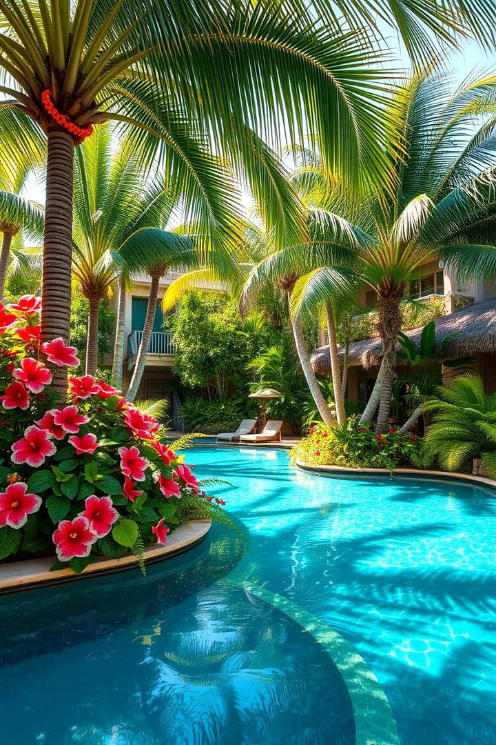 Tropical Oasis Poolside - Beautiful Pool Landscaping Ideas to Transform Your Backyard