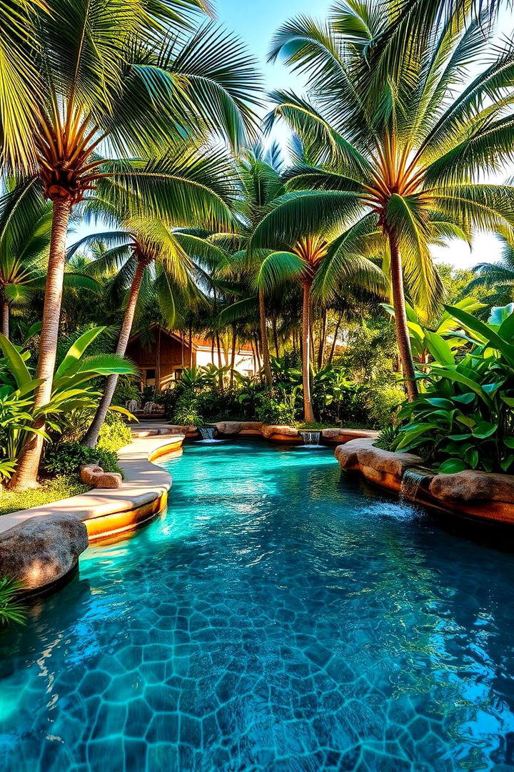 Tropical Paradise Retreat - Tropical Lagoon Pool Designs for Backyard Escapes