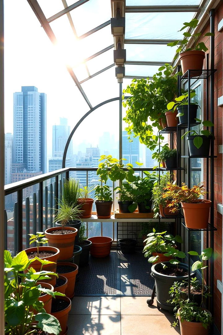 Urban Balcony Greenhouse Oasis - Innovative Greenhouse Ideas for Homeowners & Gardeners