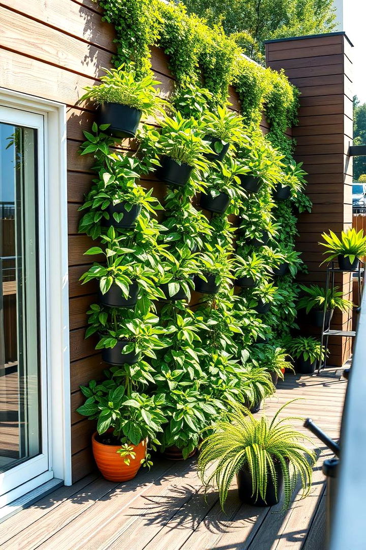 Vertical Garden Feature - Deck Decorating Ideas With Plants for Lush Outdoor Spaces