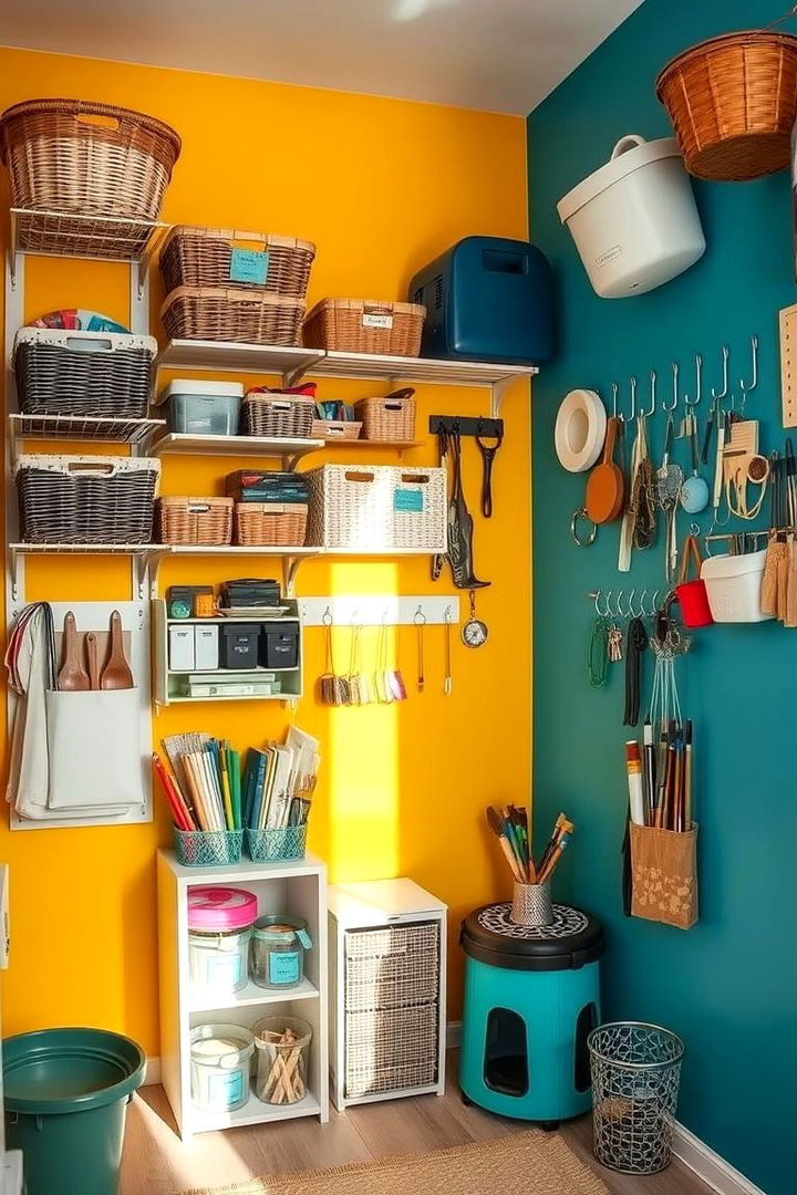 Vertical Wall Storage Solutions - Creative Small Craft Room Ideas for Organized DIY Spaces