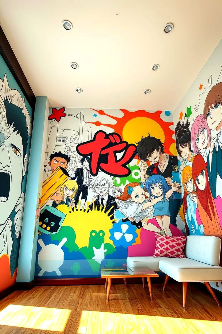 Vibrant Anime Wall Murals for Statement Rooms - Anime Room Ideas: Themed Decor for Ultimate Fan Spaces