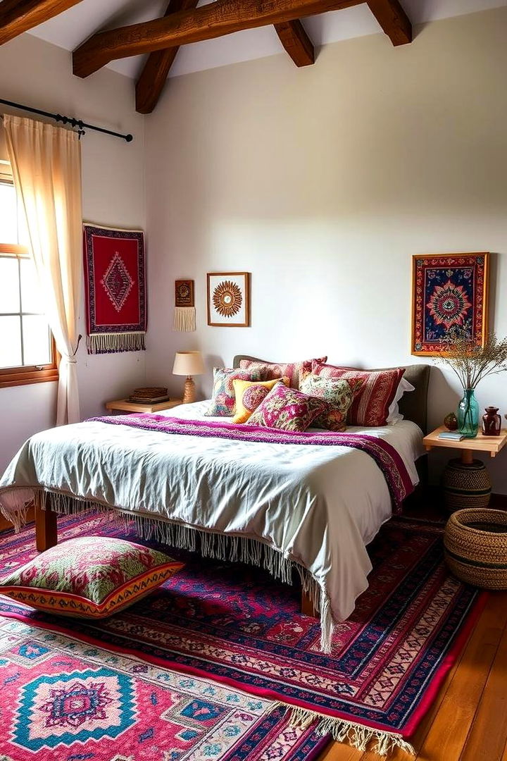 Vibrant Bohemian Textiles - Hippie Bedroom Designs: Bohemian Decor Ideas for a Retro Vibe