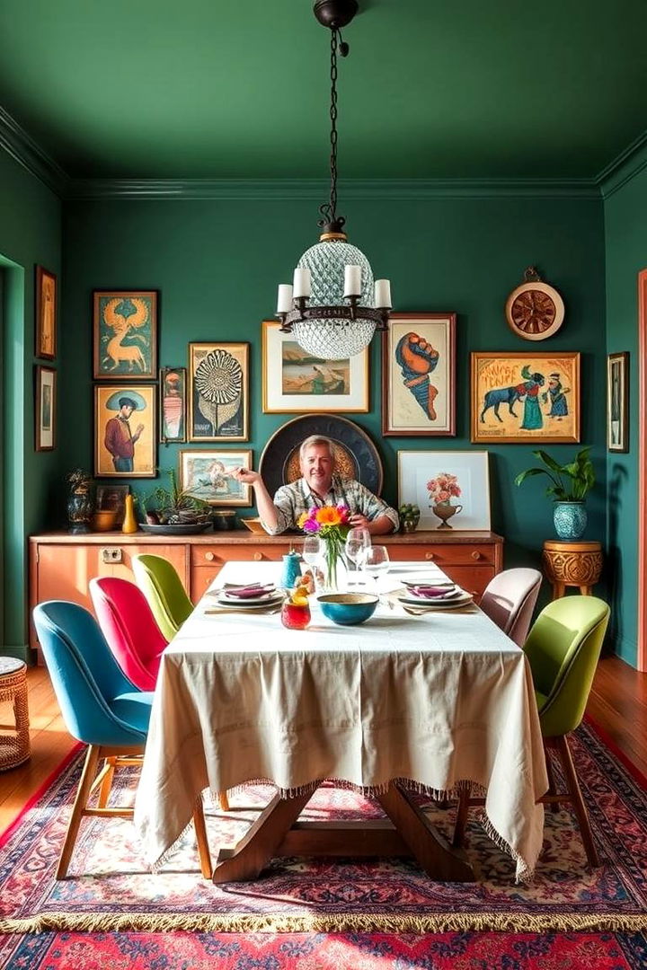 Vibrant Color Palette - Boho Dining Room Ideas for Eclectic Entertaining
