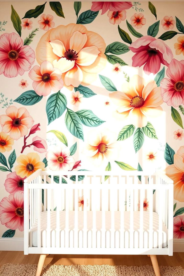 Vibrant Floral Accent Wall Ideas - Floral Nursery Ideas for a Blooming Baby Room Design