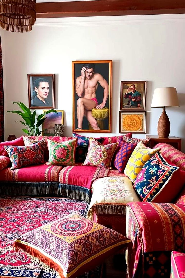 Vibrant Patterned Pillows and Textiles - Bohemian Maximalist Decor Ideas for Bold Interiors