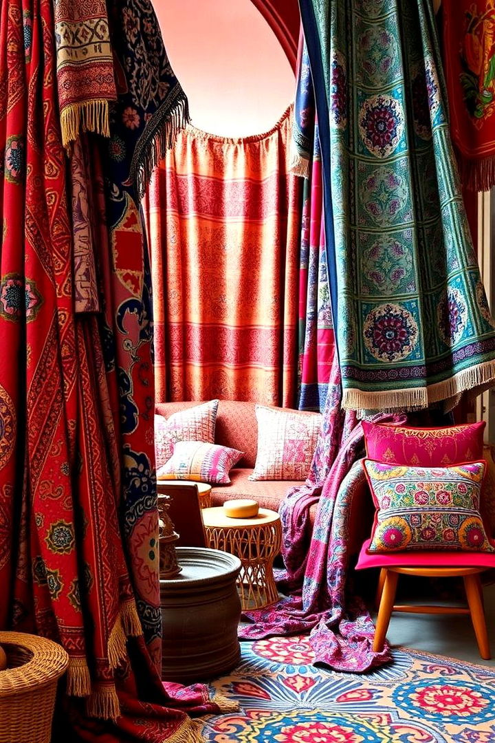 Vibrant Patterned Textile Selections - Bohemian Interior Design Ideas for Unique Spaces