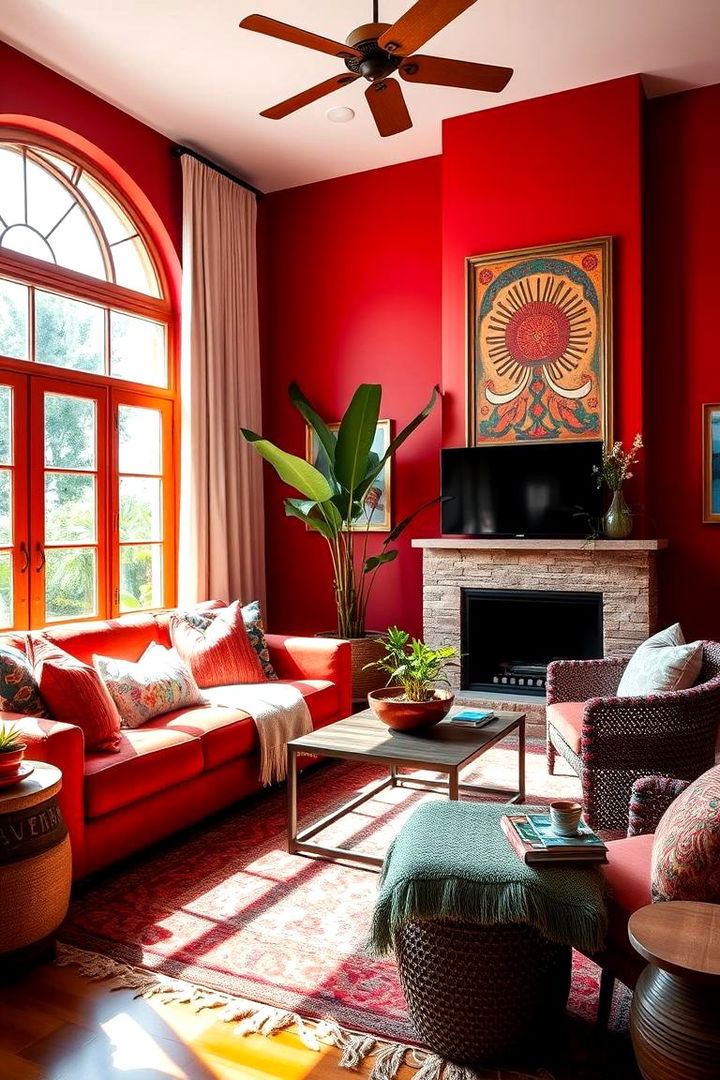Vibrant Salsa Red - Mexican Interior Paint Colors: Warm & Bold Palettes