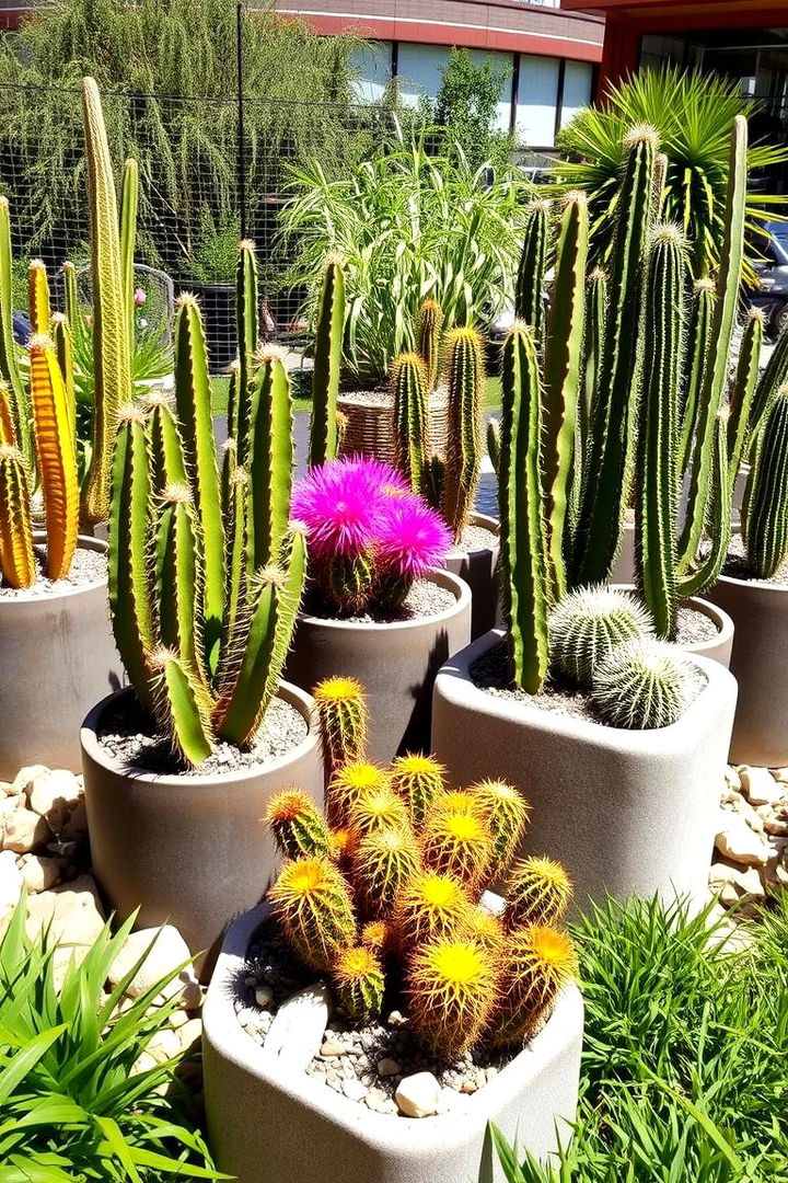 Vibrant Succulent Haven - Cactus Garden Ideas for Drought-Tolerant Landscaping