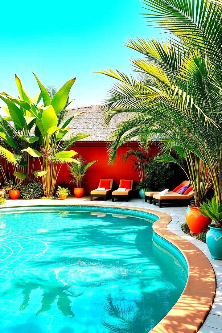 Vibrant Tropical Oasis - Pool Decor Ideas to Create a Luxurious Backyard Retreat