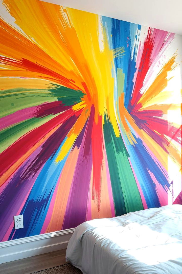 Vibrant Wall Murals - Vibrant Rainbow Bedroom Ideas for a Colorful Retreat