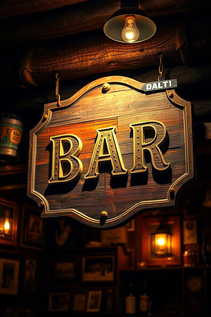 Vintage Bar Sign Statement - Unique Man Cave Sign Ideas for a Bold Statement