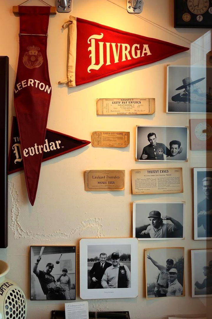 Vintage Baseball Memorabilia Display - Baseball Room Decor Ideas for the Ultimate Fan Cave