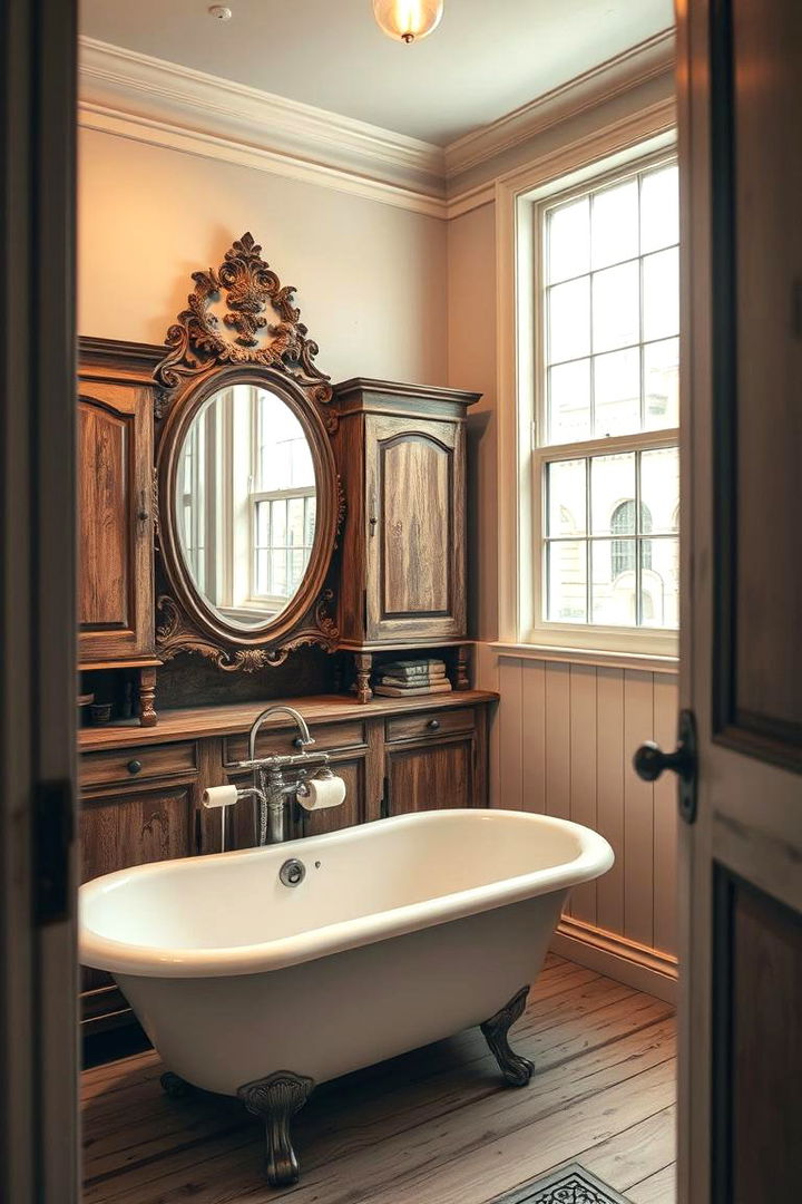 Vintage Charm Infusion - Eclectic Bathroom Design Ideas for Bold Spaces