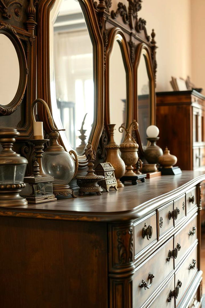 Vintage Elegance with Antique Accessories - Dresser Decor Ideas to Elevate Bedroom Style & Storage