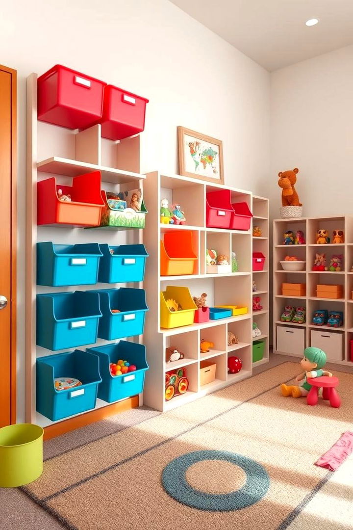 Wall Mounted Cubby Storage - Playroom Storage Ideas to Maximize Your Kids' Space