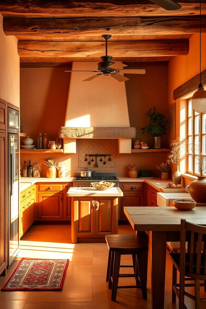 Warm Earthy Color Palette - Southwestern Kitchen Designs with Bold Accents