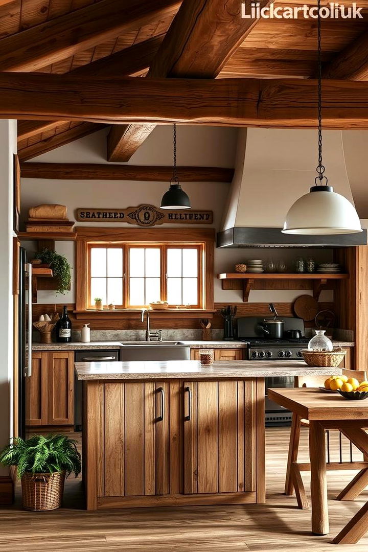 Warm Reclaimed Wood Accents - Rustic Cabin Kitchen Ideas for Cozy Mountain Vibes