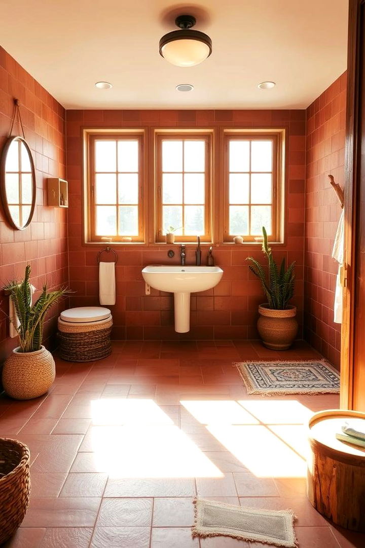 Warm Terracotta Ambiance - Terracotta Bathroom Ideas for Spa-Like Warmth