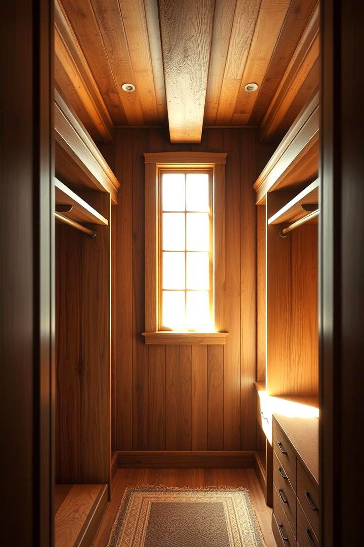 Warm Wooden Elements - Rustic Closet Ideas to Organize with Style and Natural Charm