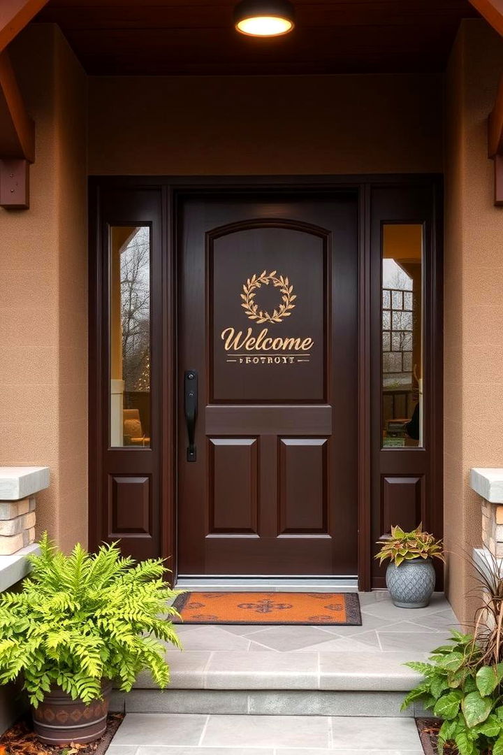 Warm and Inviting Entry - Modern Brown Front Door Ideas to Elevate Your Entryway