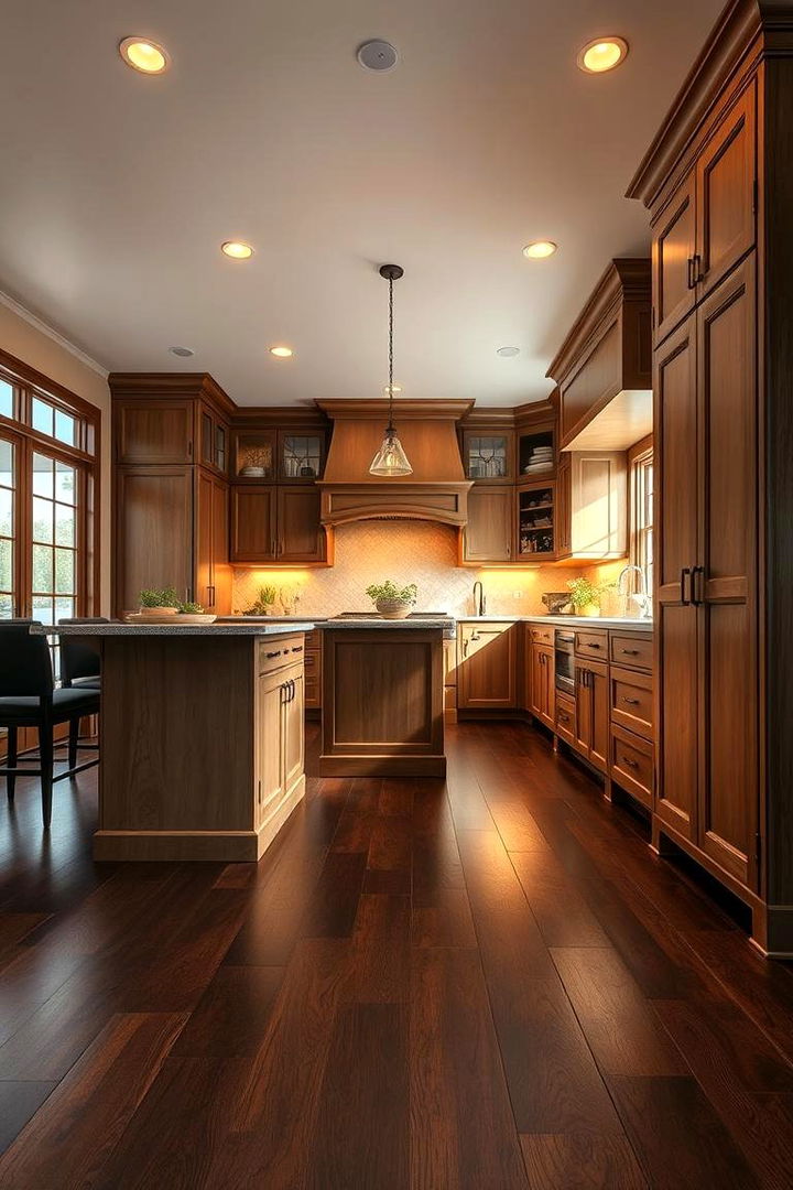 Warmth and Elegance in Design - Rich Kitchens With Dark Wood Floors: Warmth & Depth Ideas