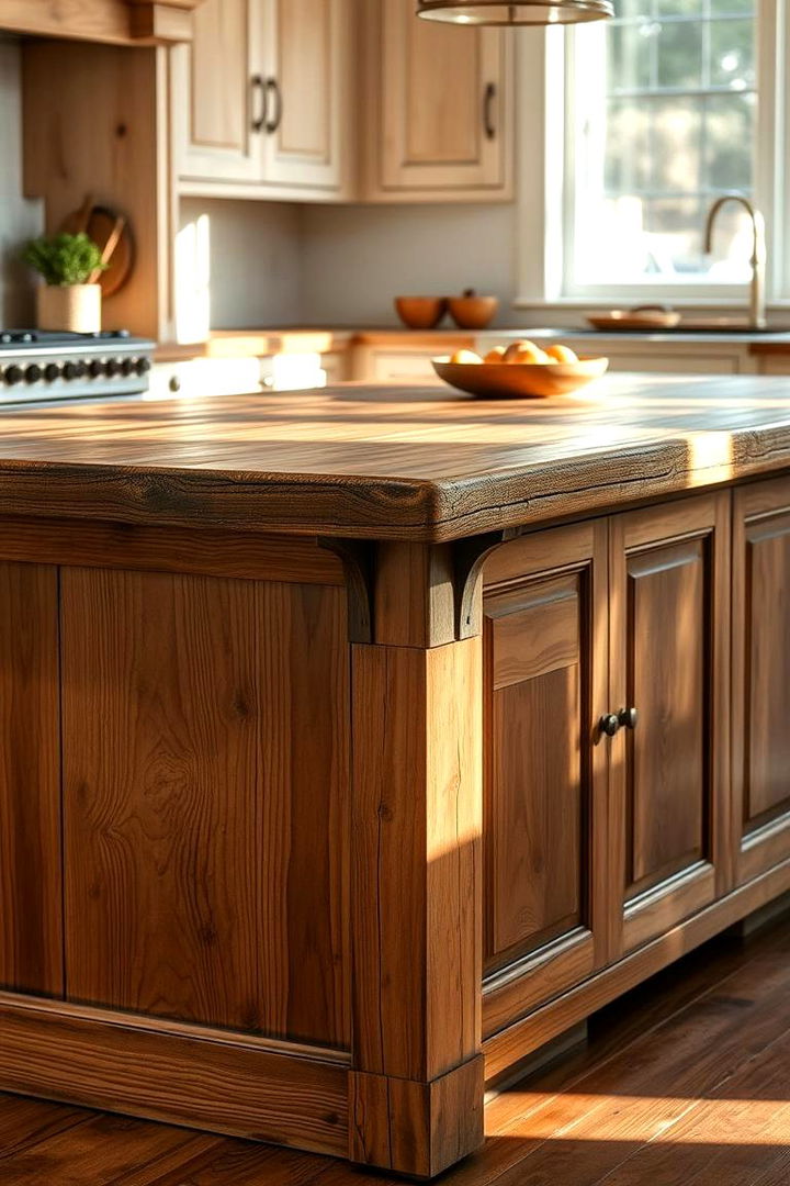 Wooden Charm Kitchen Island - Rustic Kitchen Island Ideas for Functional Farmhouses