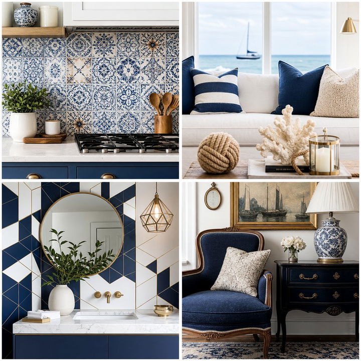 22 Navy Blue Powder Room Ideas for Bold and Elegant Style