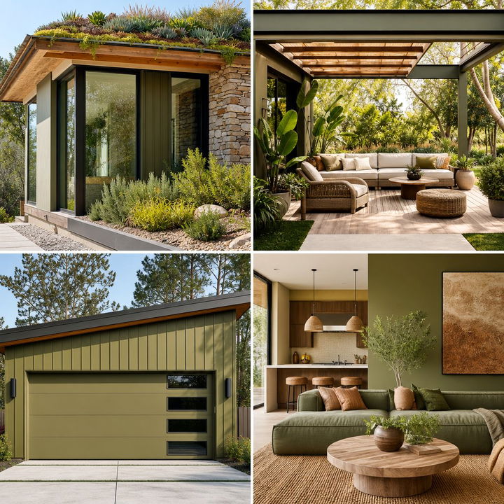 22 Olive Green House Exterior Design Inspirations
