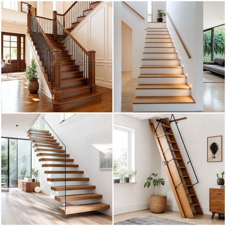22 Wooden Staircase Ideas for Striking Home Entrances