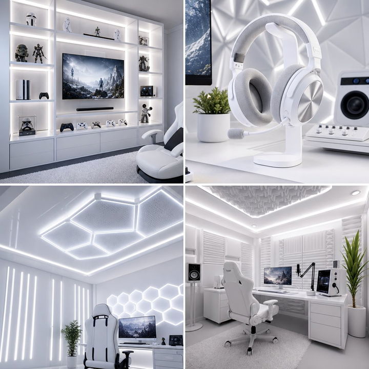 22 All White Gaming Setup Ideas for a Sleek Modern Look
