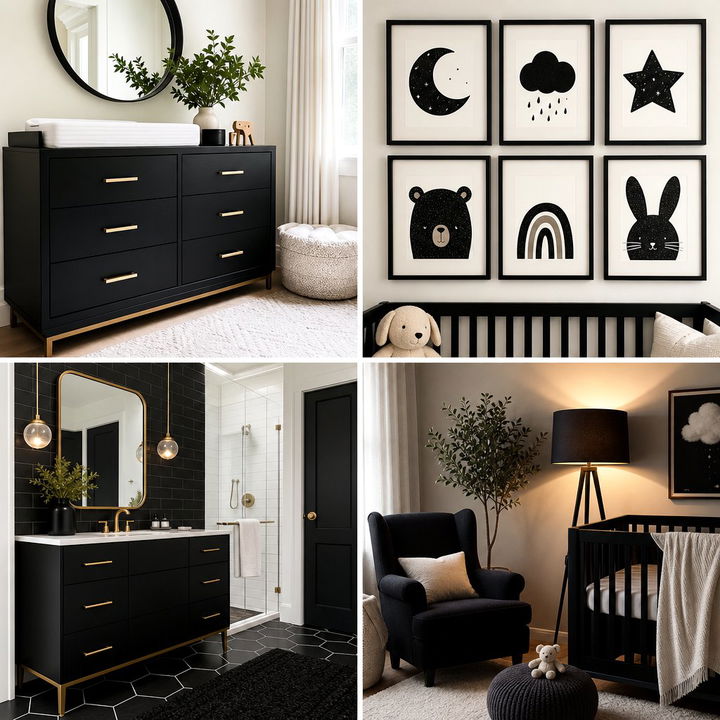 22 Black Nursery Ideas for Sophisticated & Calming Baby Rooms
