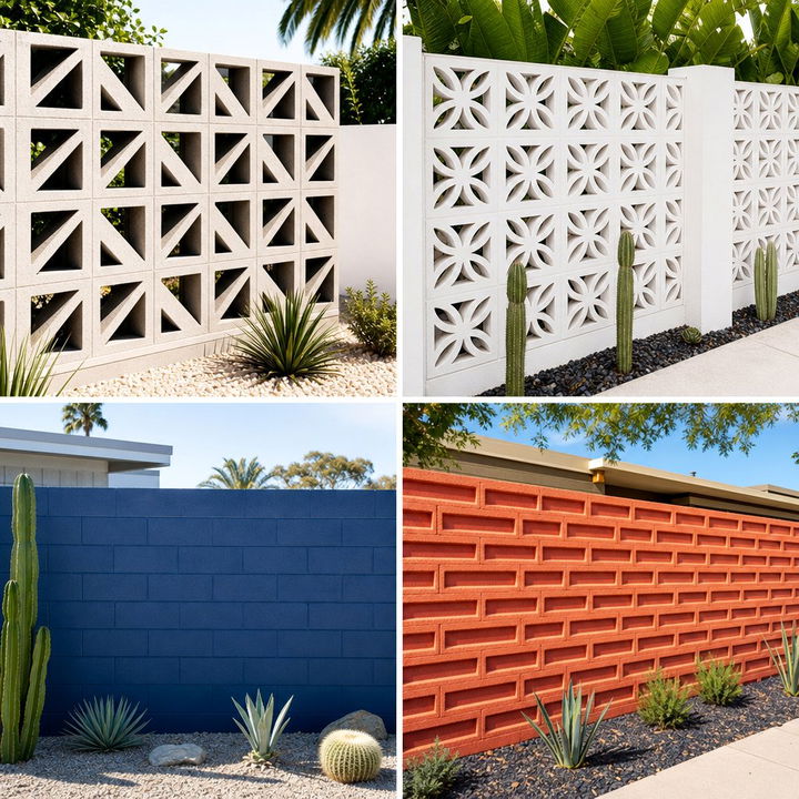 22 Cinder Block Fence Ideas for Durable Outdoor Design