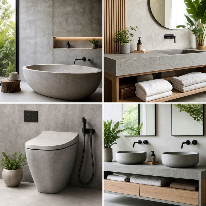 22 Concrete Bathroom Ideas: Modern Industrial Chic Spaces