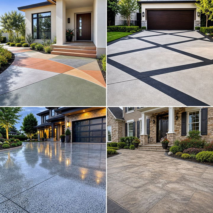22 Concrete Driveway Ideas for Durable and Stylish Home Entries