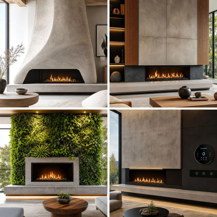 22 Concrete Fireplace Ideas for Modern & Industrial Interiors